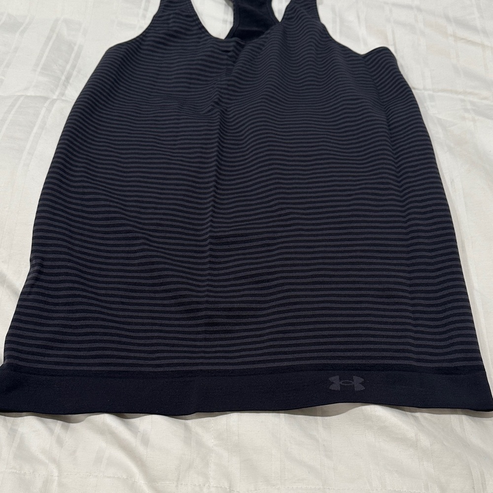 Under Armour Dark Blue with black Striped Racerback Performance Tank